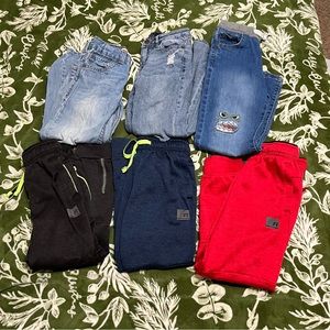 Boy play condition pants set, size 6/7, set of 6 pants